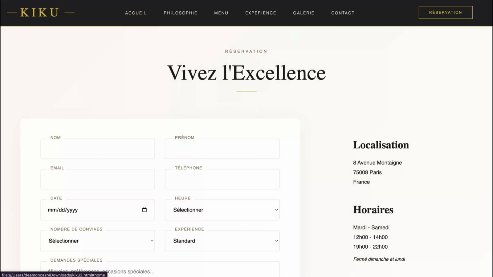 Template Kiku - Aperçu